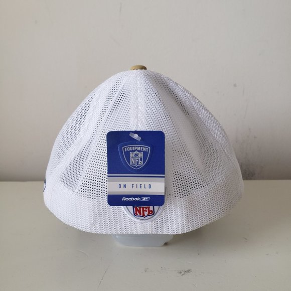 St. Louis Rams Hat Cap Fitted Stretch L/XL Blue White Reebok NFL Deadstock NWT - Picture 5 of 12